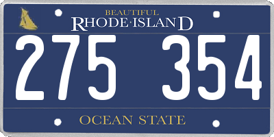 RI license plate 275354