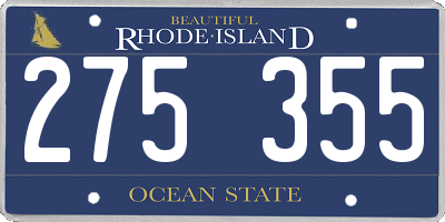 RI license plate 275355