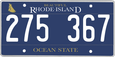 RI license plate 275367