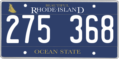 RI license plate 275368