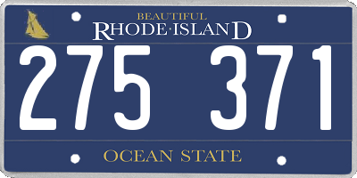 RI license plate 275371