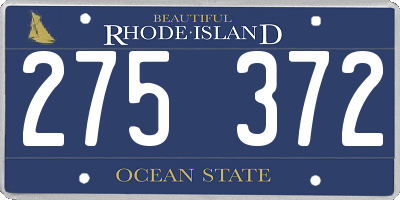 RI license plate 275372