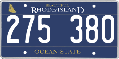 RI license plate 275380
