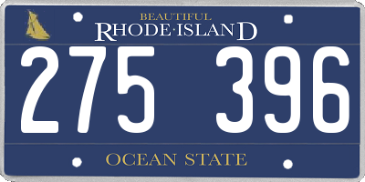 RI license plate 275396