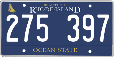 RI license plate 275397