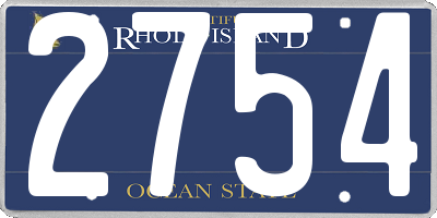 RI license plate 2754