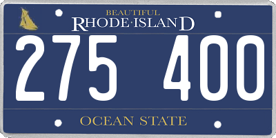RI license plate 275400