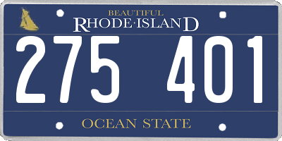 RI license plate 275401