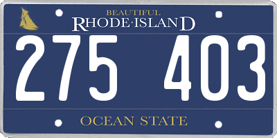RI license plate 275403