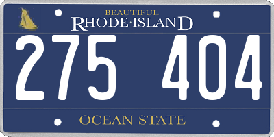 RI license plate 275404