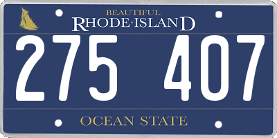 RI license plate 275407