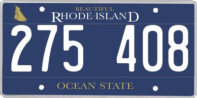 RI license plate 275408