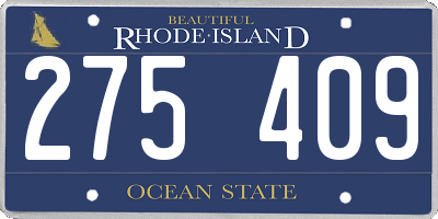 RI license plate 275409