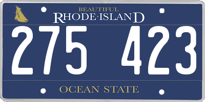 RI license plate 275423