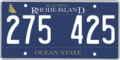 RI license plate 275425