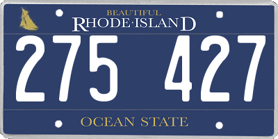 RI license plate 275427