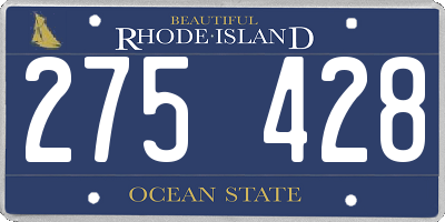 RI license plate 275428