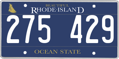 RI license plate 275429