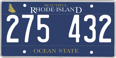 RI license plate 275432