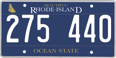 RI license plate 275440