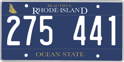 RI license plate 275441