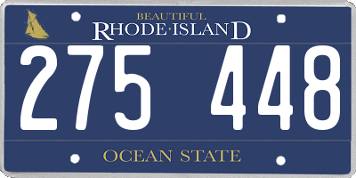 RI license plate 275448