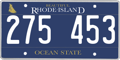 RI license plate 275453