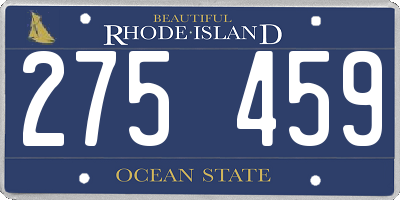 RI license plate 275459