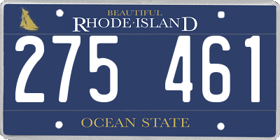 RI license plate 275461