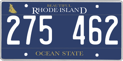 RI license plate 275462