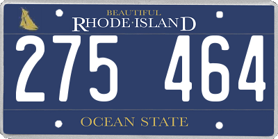 RI license plate 275464