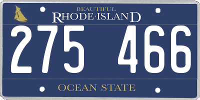 RI license plate 275466