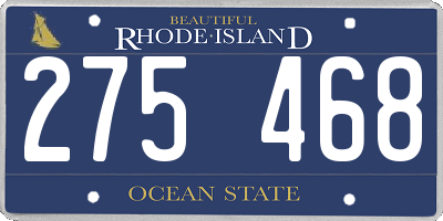 RI license plate 275468