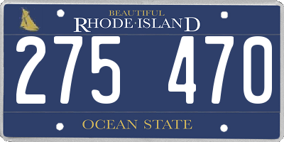 RI license plate 275470