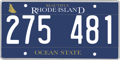 RI license plate 275481