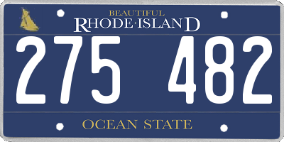 RI license plate 275482