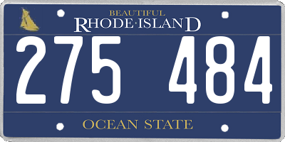 RI license plate 275484