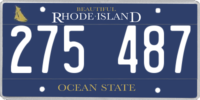 RI license plate 275487