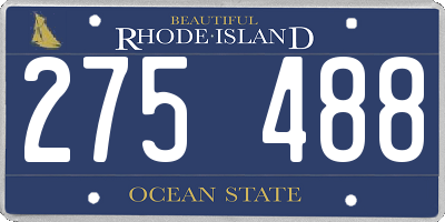 RI license plate 275488