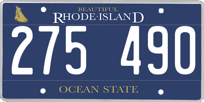 RI license plate 275490