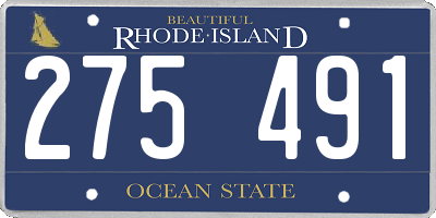 RI license plate 275491