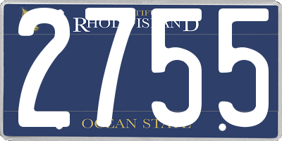 RI license plate 2755