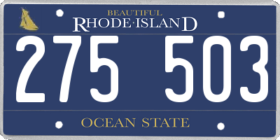 RI license plate 275503