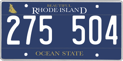 RI license plate 275504