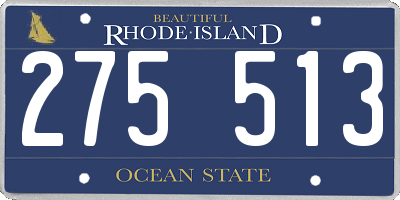 RI license plate 275513