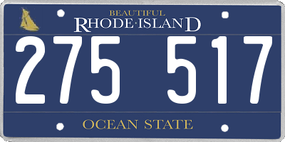 RI license plate 275517