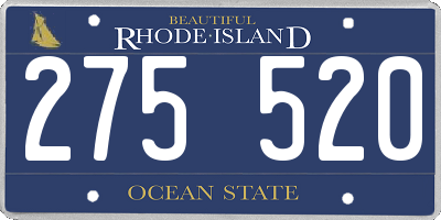RI license plate 275520