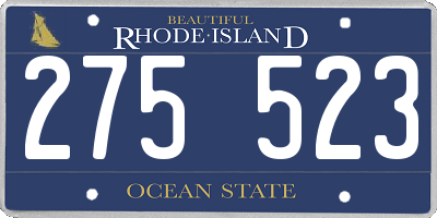 RI license plate 275523
