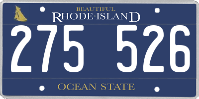 RI license plate 275526
