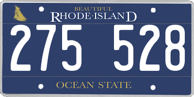 RI license plate 275528